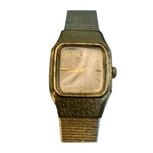 Vintage 70s Seiko Quartz Watch‎ Gold Tone Metal Bracelet